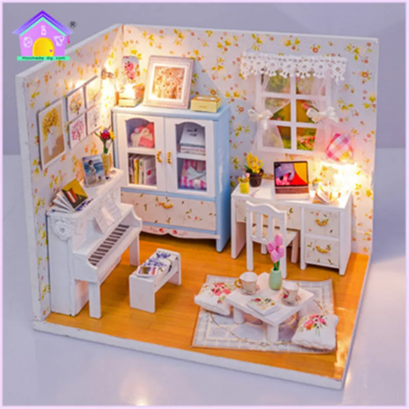 Mid Summer Room Doll House Wooden Furniture Diy House Assemble 3D Miniaturas Dollhouse Kits Toys For Children Birthday Gift Mid Summer Room Doll House Wooden Furniture Diy House Assemble 3D Miniaturas Dollhouse Kits Toys For Children Birthday Gift