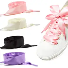 5-Pair Pack Satin Ribbon Flat Laces for Children Adults Waterproof Running Laces Sport Sneakers Boots Satin Laces
