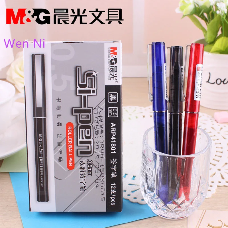 M& G жидкая гелевая ручка, 0,5 мм игольчатая прямая жидкая ручка ARP41801 непосредственно установленная чернильная ручка