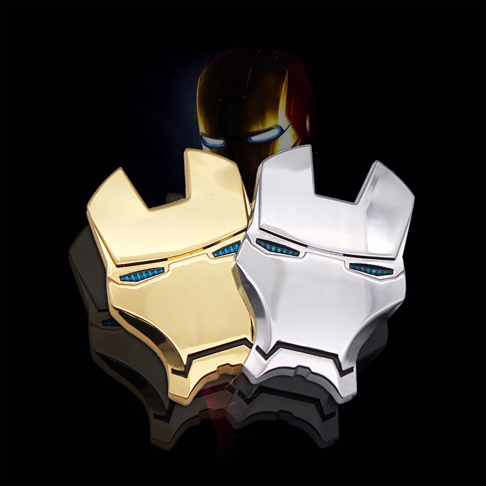 

3D Chrome Metal Iron Man Car Emblem Stickers Logo Decoration The Avengers Car Styling Decals Exterior Accessories Silver Gold