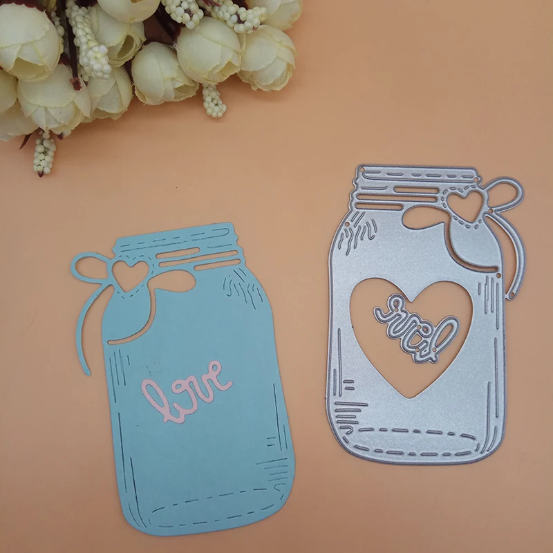 

Wish bottle Heart Love with Bow Bow knot Cutting Dies Scrapbooking Dies Metal Embossing Stamps and die for Card Making DIY