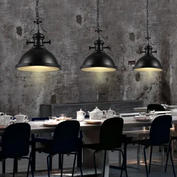 

Retro dining table bar chandelier creative loft creative personality retro iron lampshade GY41