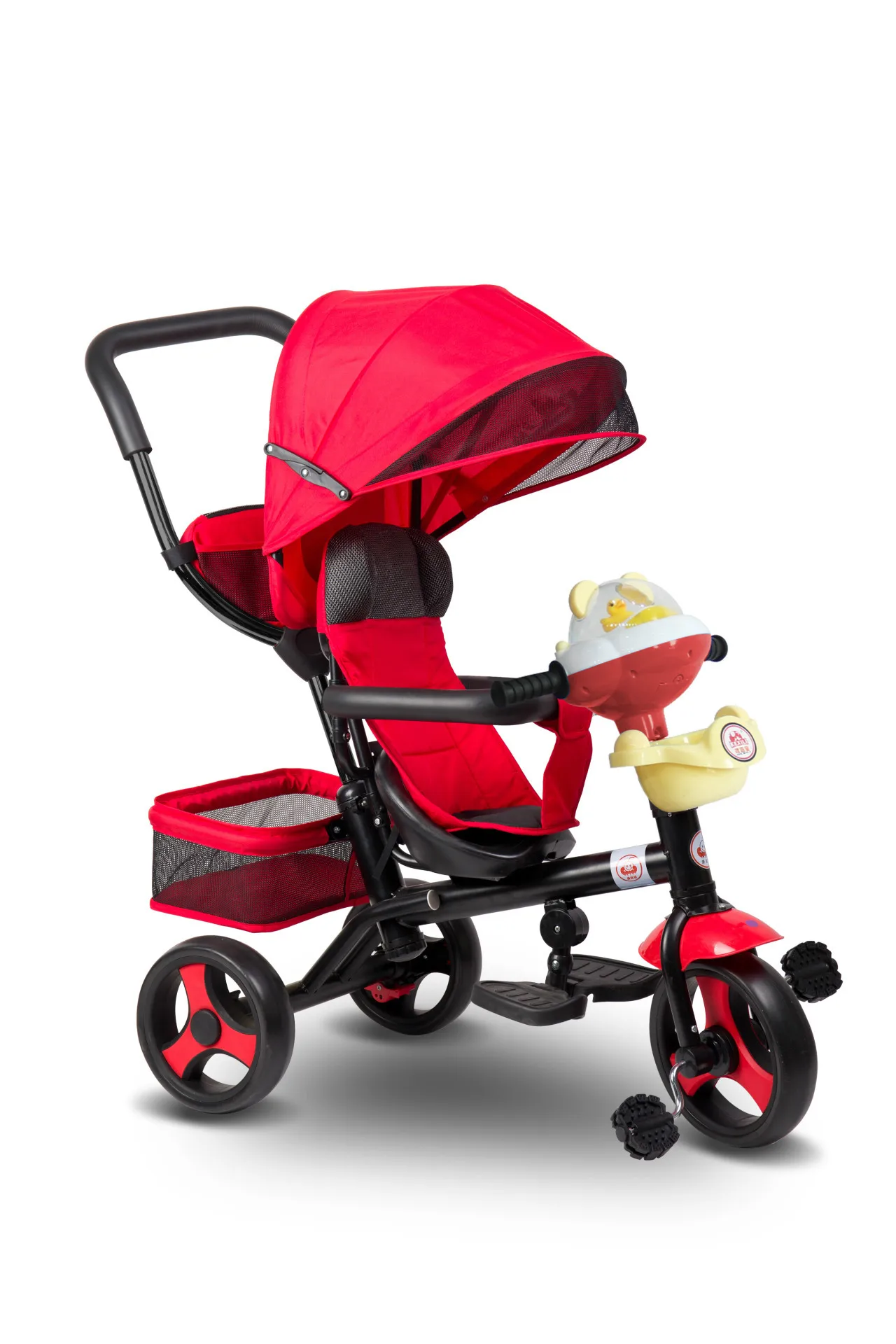 Jual Anak Sepeda Roda Tiga Kereta Dorong Sepeda Kereta Bayi dengan 3 Roda Musik Jogging Kereta Dorong Sepeda Trike Belakang Keranjang Belanja