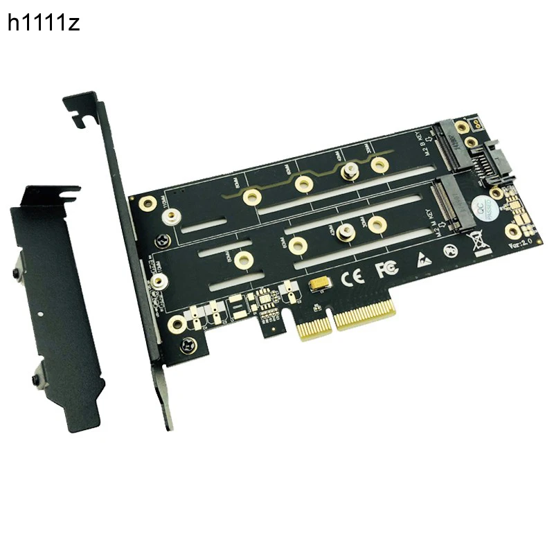 M.2 NVMe SSD NGFF к PCIE X4 адаптер M ключ B двойной интерфейс карты радиатор низкопрофильный