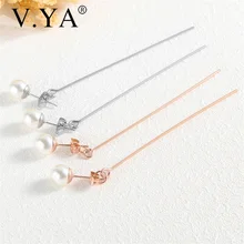 V. YA, модные жемчужные серьги для женщин, серьги из нержавеющей стали, розовое золото/серебро, женские серьги, романтические ювелирные изделия Gif