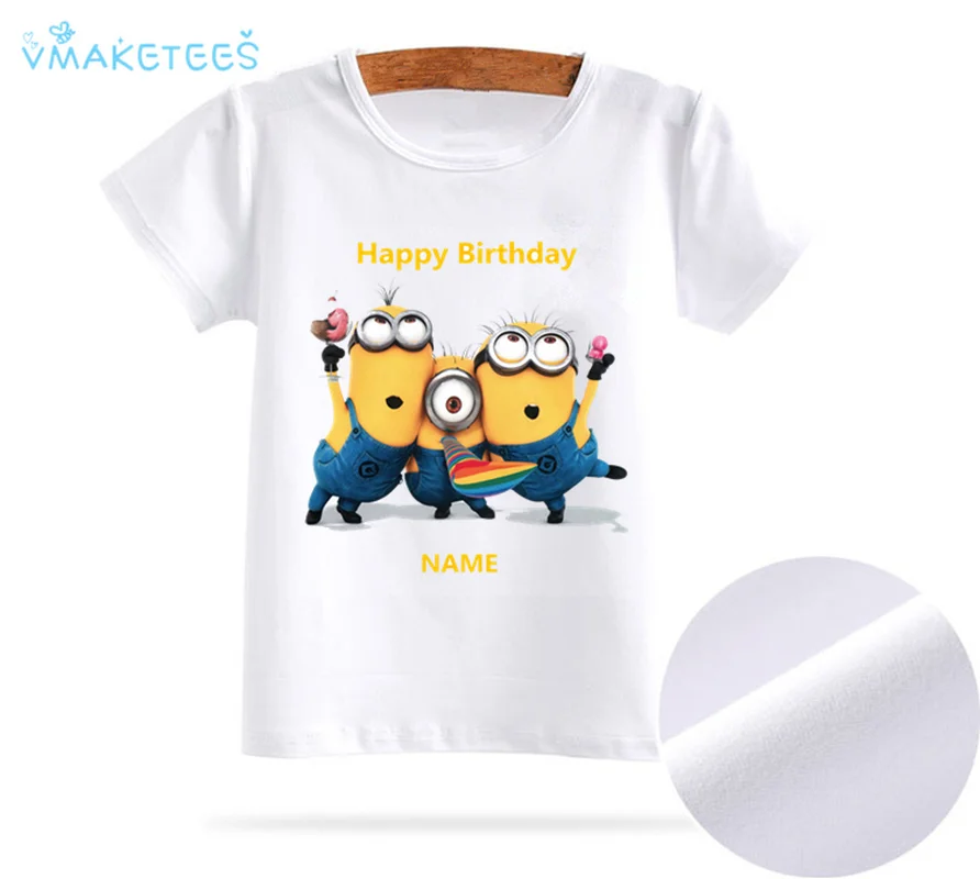

Boys and Girls Cartoon Happy Birthday Print T shirt Baby Funny Cute Spiderman T-shirt,Kids Present NAME Clothes,ooo3082
