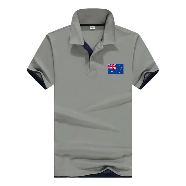 Men Polo 2018 Australian flag printing Tops Short Sleeves Poloshirt