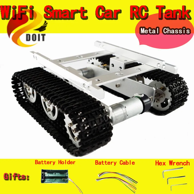 Official DOIT RC Metal Tank Caterpillar Tractor Chassis Crawler Intelligent Robot Car Obstacle Avoidance DIY RC Toy Remote official doit tank car chassis crawler intelligent diy robot electronic toy development kit tractor toy