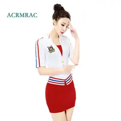 ACRMRAC Женские комплекты Лето Половина рукавом тонкий одной кнопки в полоску с короткими рукавами куртка юбка Бизнес ПР Формальные Юбка