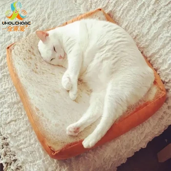 

40/60/80cm Bakery Home Decoration Plush Toy Creative Toasted Bread Cushion Cat Mat Cute Soft Bread Pillow Kids Christmas Gift