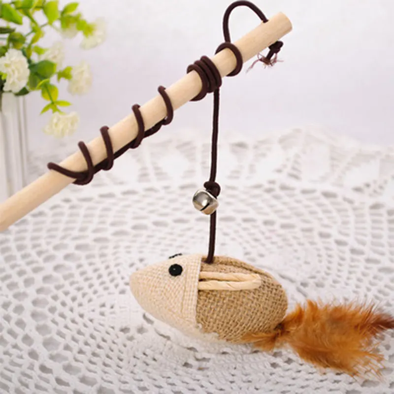 

Mouse For Cat Cats Toy Mouse Interactive Toy Pet Supplies Cats Toy Funny Cat Stick Mouse Wood Rod Funny Cat Pet Toy Cat Favorite