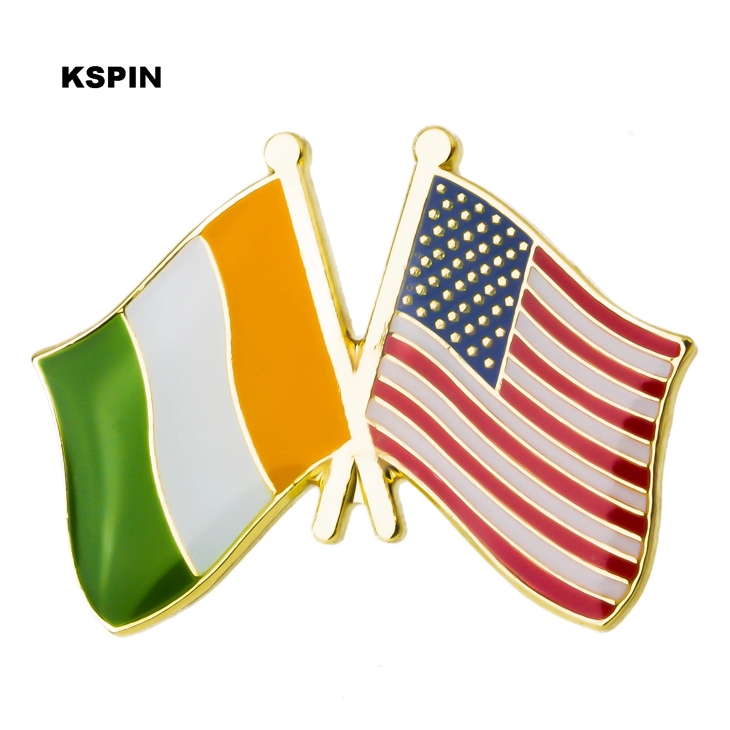 Buy U.S.A Ireland Friendship Flag Metal Pin Badges for