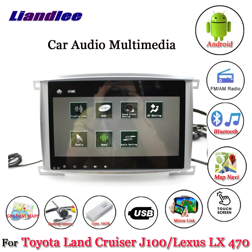 Liandlee автомобильная система Android для Toyota Land Cruiser LC100 J100/для Lexus LX 470 радио gps Nav Карта Навигация экран мультимедиа