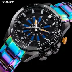 BOAMIGO Топ Элитный бренд для мужчин спортивные часы модные цифровые кварцевые часы нержавеющая сталь наручные часы