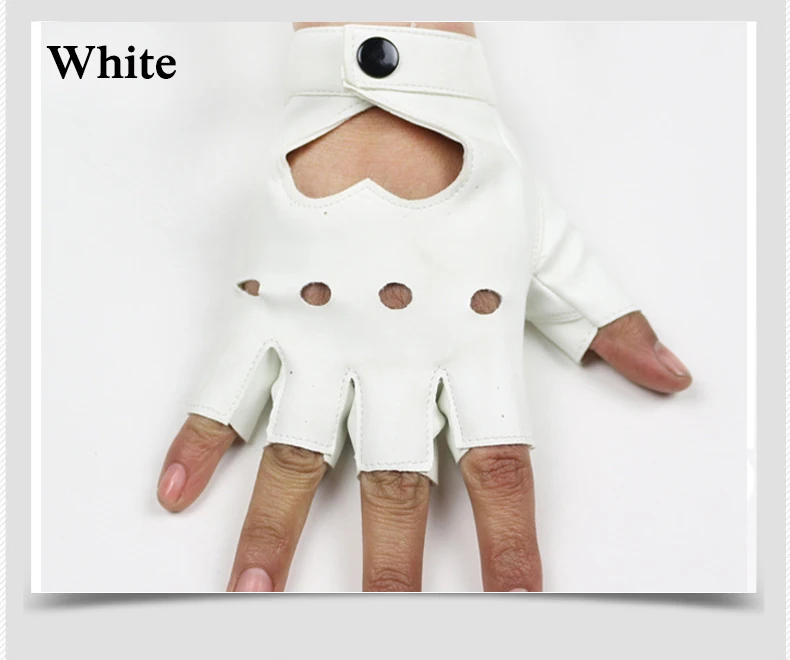 Женские полупальчиковые перчатки в стиле хип-хоп, женские перчатки из искусственной кожи с сердечками, без пальцев, для девочек, для выступлений, танцев