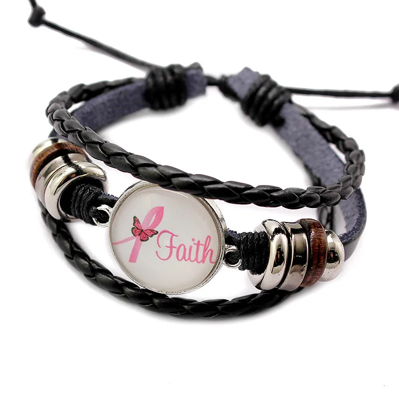 Fashion-Jewelry-Handmade-Bracelets-Leather-Love-Hope-Faith-Charm-Bracelets-Glass-Cabochon-Dome-Never-Give-Up (5)