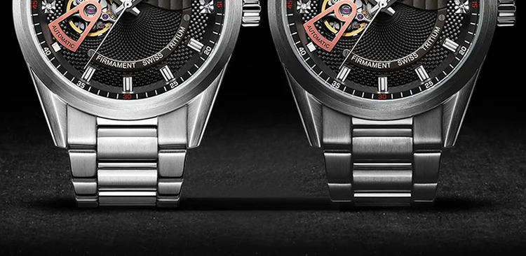 Мужские часы Ограниченная серия NH35 автоматические часы швейцарские тритиевые светящиеся часы со скелетом сапфировое стекло 10 бар водонепроницаемые