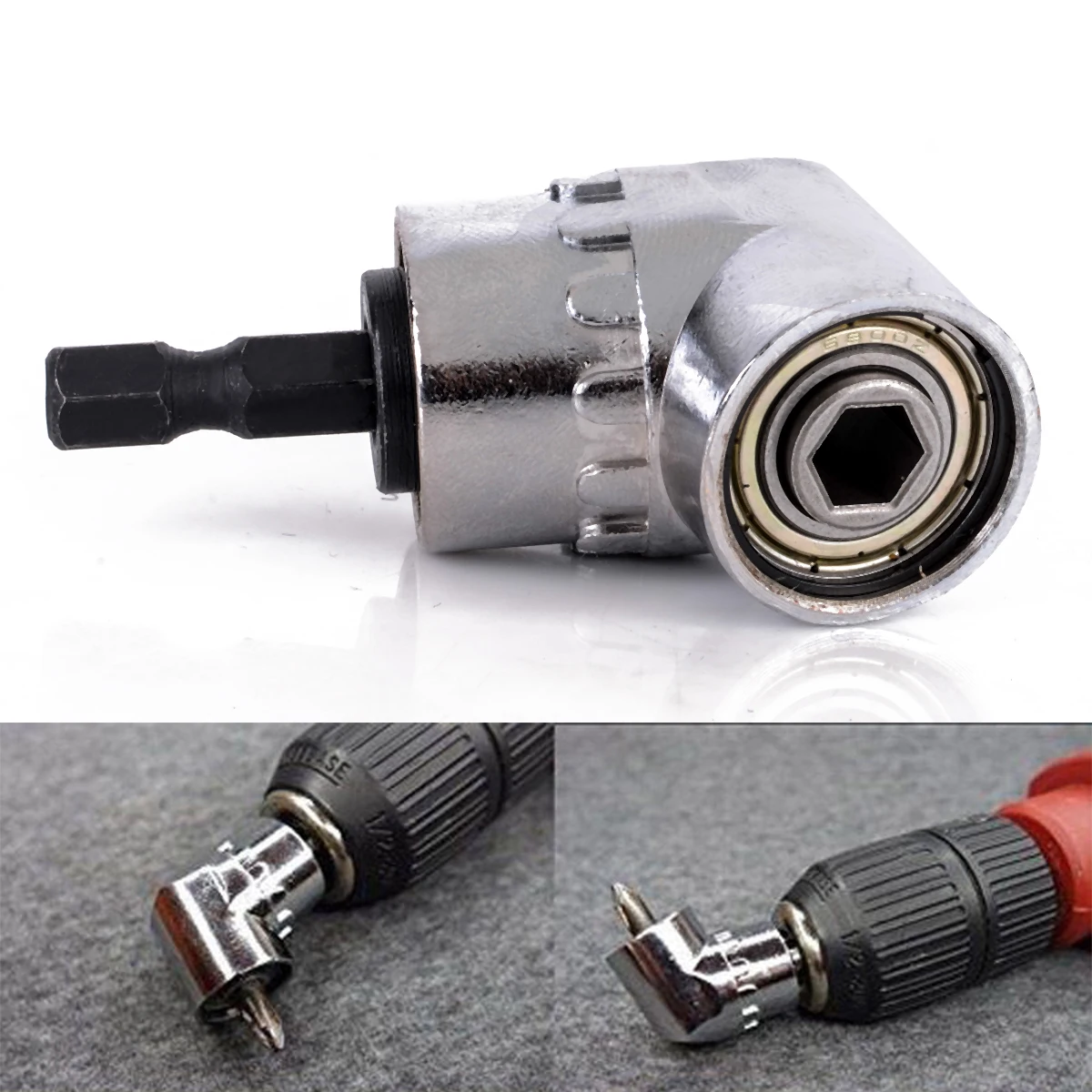 

Adjustable 105 Degree Angle 1/4" Extension Hex Drill Bit Screwdriver Holder Adaptor For Power Tool