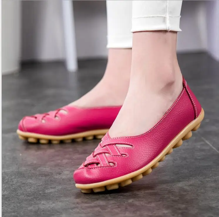

Casual flat peas shoes female leather