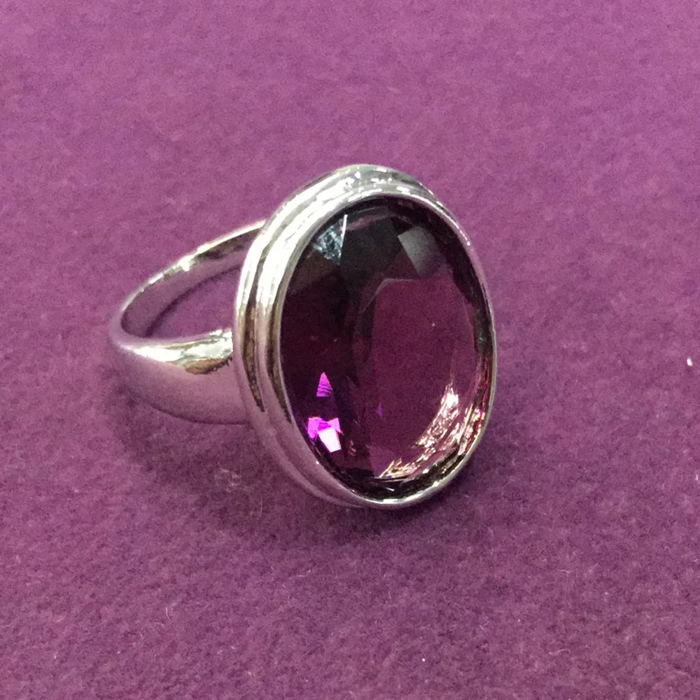 Модные Простые геометрические женские кольца с фиолетовыми кристаллами и цирконием гипербола, обручальные кольца с большим камнем, Женские Ювелирные изделия для вечеринки, Bague Femme