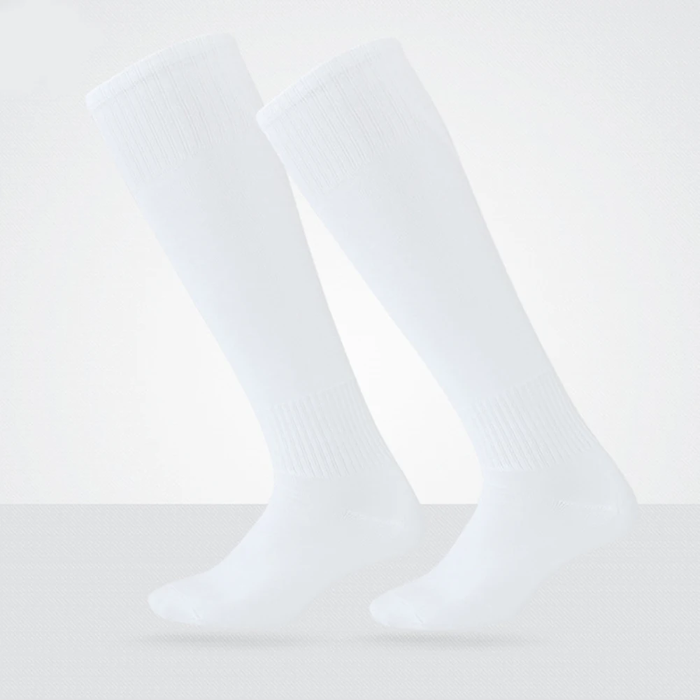 Утолщенная нижняя часть выше колена, длинная полиэфирная для баскетбола, бейсбола, хоккея, мужские спортивные однотонные футбольные носки, носки для регби, спортсмена