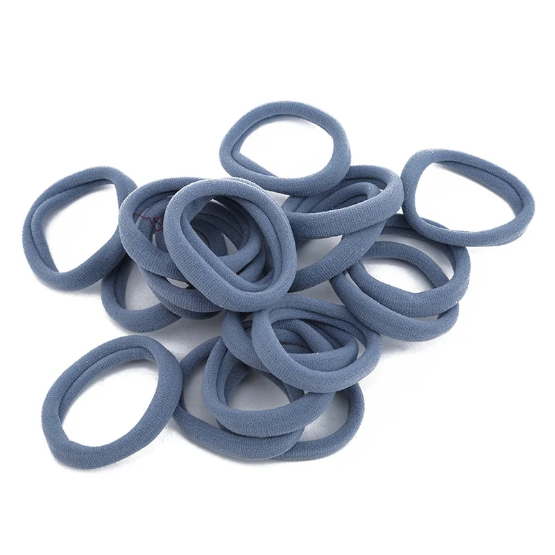 20PCS Women Girls High Elasticity Thick Rolled Towel Hair Rope Candy Solid Color Rubber Band Ring Ponytail Holder