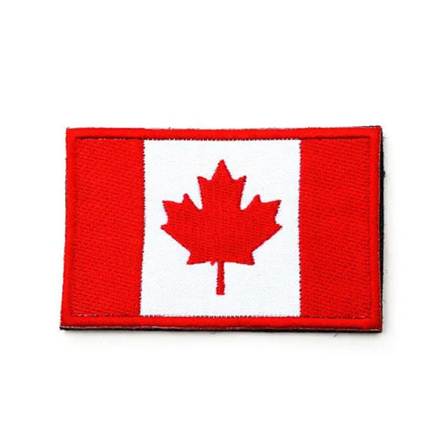 Заплатка, национальный флаг в полоску, вышитый Россия, Турция, Франция, ЕС, Нидерланды, флаг, тактические военные нашивки, армейская Аппликация в полоску - Цвет: Canada