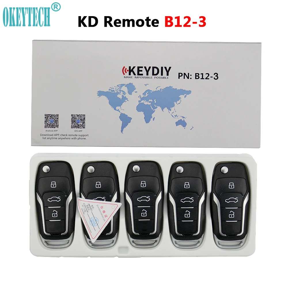 

OkeyTech 5PCS/LOT For Ford Remote Control Key F Style 3/4 Buttons Remote Smart Car Key Fob for KD900 KD900+ KD200 URG200 Mini KD