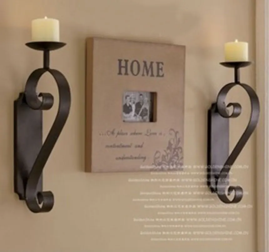 2pcs/pack European style wrought iron Candle Holder shelf Classic design Metal Candlesticks flat iron home accent 2pcs/pack European style wrought iron Candle Holder shelf Classic design Metal Candlesticks flat iron home accent