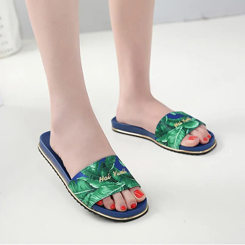 

2019 Summer Women Shoes Fashion Luxury Brand Women Slippers Flat Ladies Beach Slippers A968
