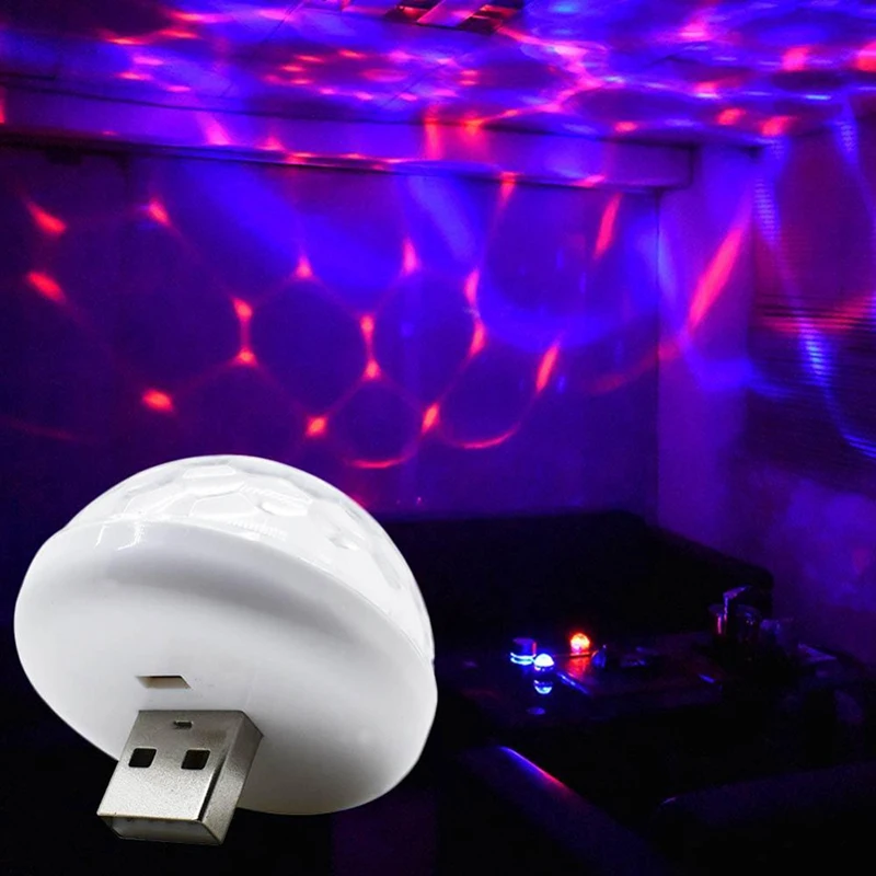 New Sound Control Car USB Socket Mini LED Colorful Atmosphere Light 3W 5V