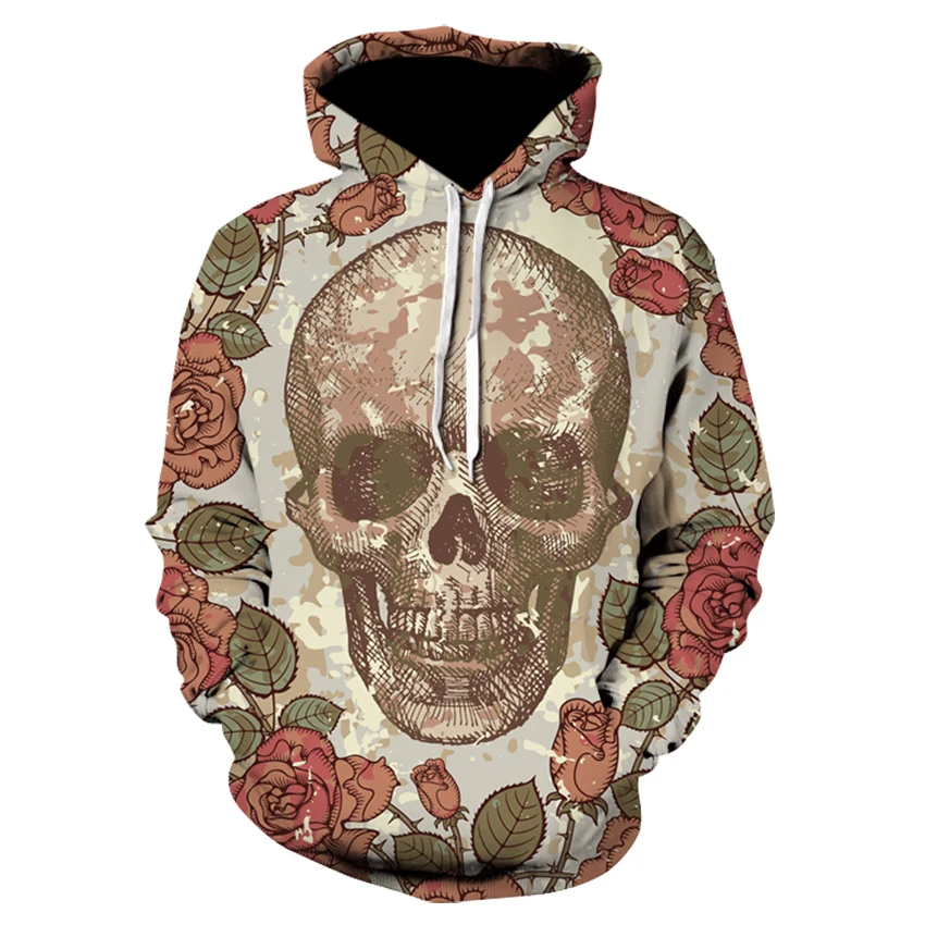 

Flower Skull Printed Brand 3D Hoodies Men Women Sweatshirts One Piece Anime Pullover Hooded Autumn 6XL Tracksuits Boy Jackets