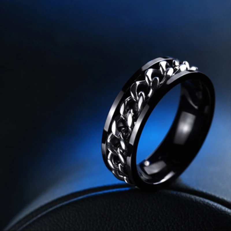 QianBei, 8 мм, вращающаяся цепочка, кольцо для мужчин и женщин, нержавеющая сталь, гибкий Спиннер, звено, повседневные, для мужчин, ювелирное изделие, подарок - Цвет основного камня: Style 8