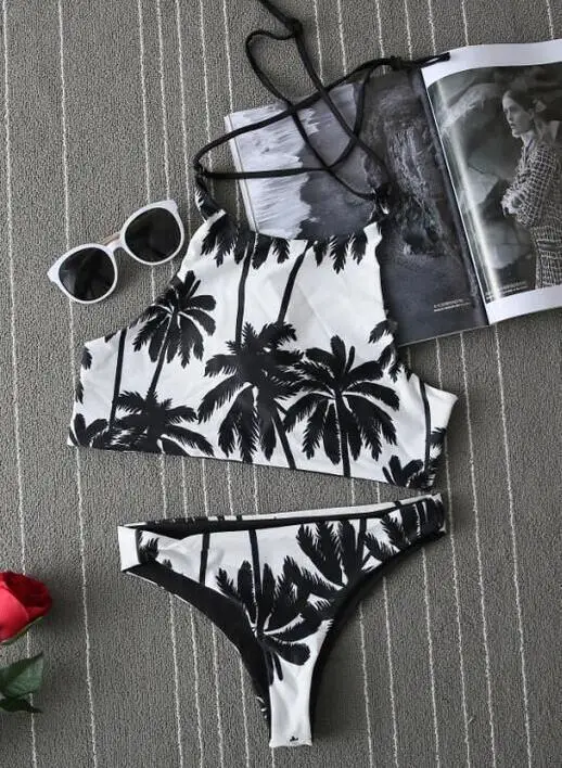 2018 Women Solid Color Two Piece Bathing Suit Swimwear Brazillian High Cut Push Up Cup Swim Suite