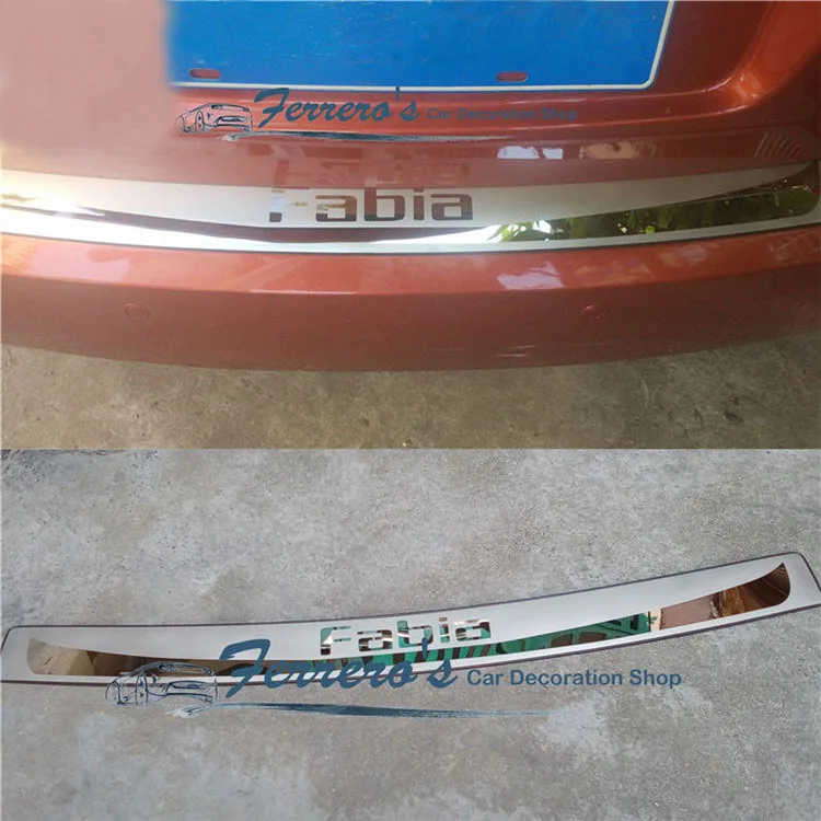 

stainless steel rear windowsill panel,Rear bumper Protector Sill For Skoda Fabia 2008 2009 2010 2011 2012 2013 2014 Car Styling