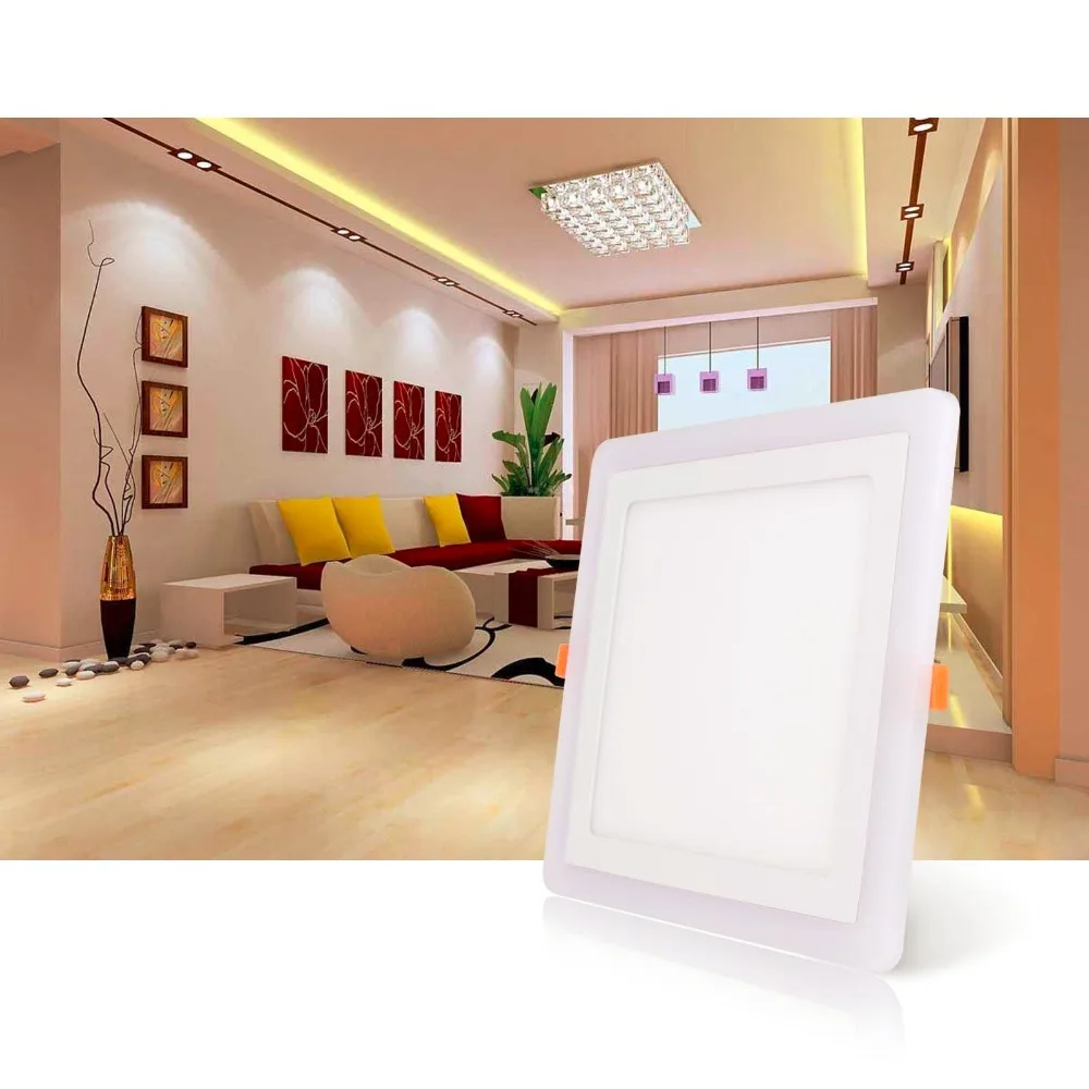 6W 9W 18W  RGBW Dual Color LED Ceiling Recessed Square Panel Downlight Spot Light Lamp For Home Office Club 100lumen/w 2x2 led drop ceiling lights