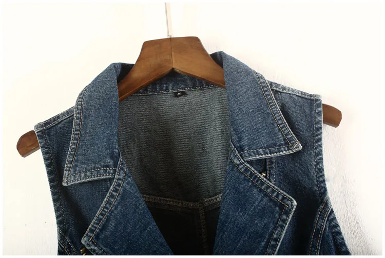 Высокое качество хлопок молния джинсовая куртка для женщин без рукавов жилет корейский Тонкий женский жилет пальто летний женский джинсовый жилет