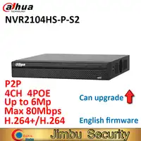 大華 NVR 4PoE NVR2104HS-P-S2 4CH コンパクト 1U Lite +/H. 6Mp までネットワークビデオレコーダー最大 80 帯域幅