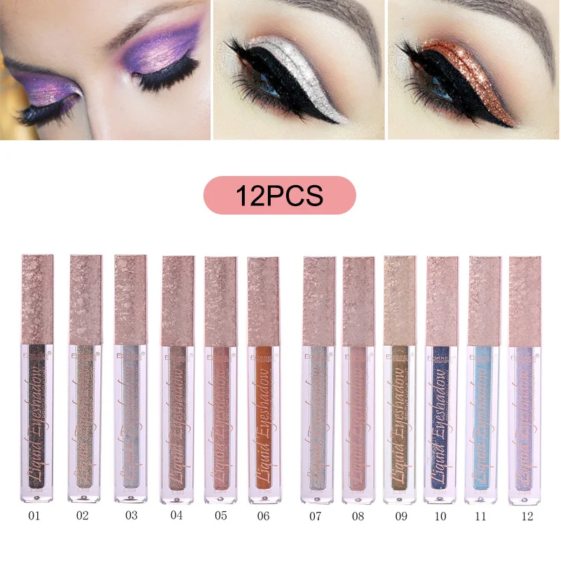 

12 Pcs Liquid Eye Shadow Eyeliner Glitter Long Lasting Eyeshadow Cosmetics 998