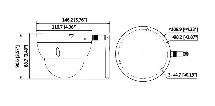 Dahua IP wifi камера easy4IP 3mp HDBW1320E-W wifi камера p2p IP камера IPC-HDBW1320E-W