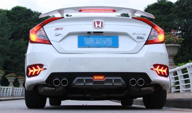 Для Honda 16 Civic Средства ухода за кожей комплект бампер задний губы задний спойлер для civic задний спойлер ABS задний бампер диффузор Бамперы для автомобиля протектор