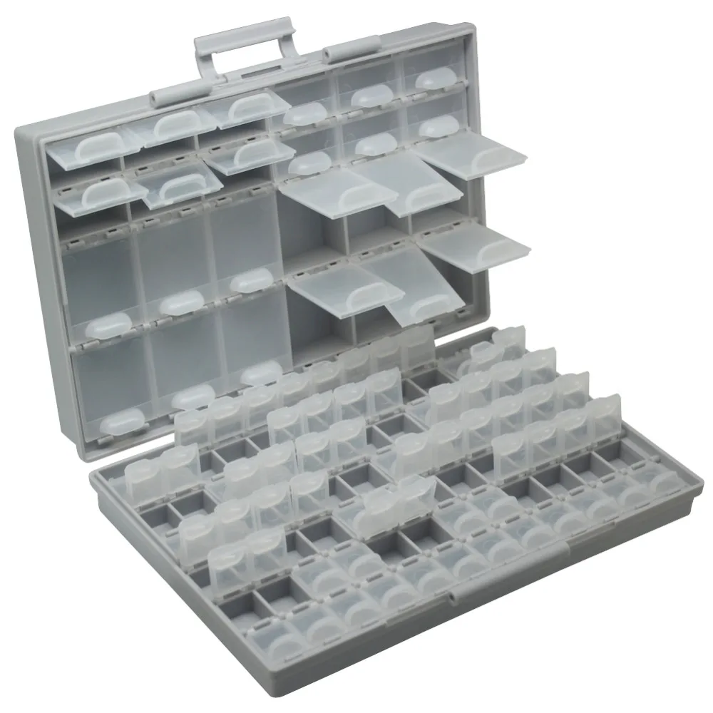 Goedkoop Aidetek smd storage SMT weerstand condensatoren assortiment box kit Lab Elektronica Cases Organisatoren opbergdoos plastic BOXALL96