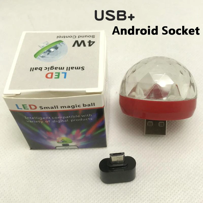 Рождественский подарок светодиодный Автомобильный USB атмосферный свет DJ RGB мини красочная музыкальная звуковая лампа для USB-C поверхности телефона - Испускаемый цвет: 6