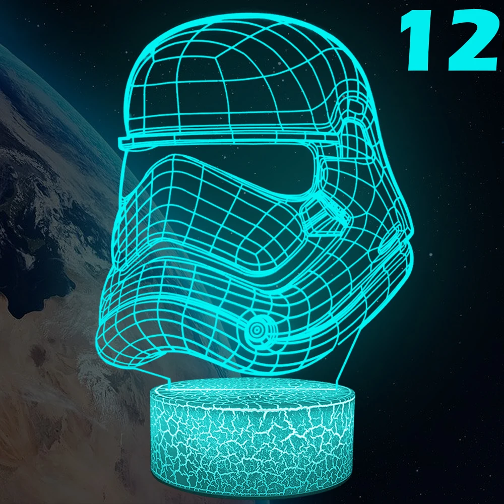 VCity, Звездные войны смерти, йода, 3D ночной Светильник, креативная иллюзия, визуальная лампа BB8, светодиодная лампа для украшения спальни, праздничные подарки, фильм, RGB, изменение