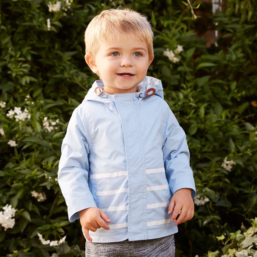 Brand child boy clothes kid baby boy spring trench 2 layer hooded