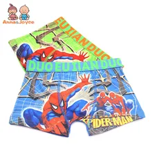 5 шт./лот Мальчики мультфильм боксер Детское нижнее белье человеком-пауком для мальчиков трусы-боксеры LHTNM418