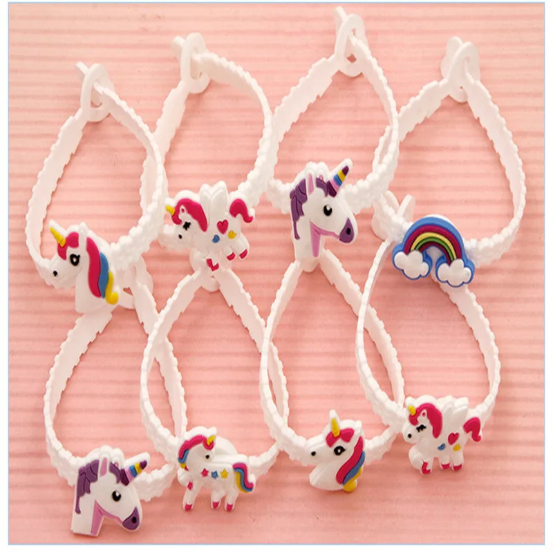 

10pcs/lot Unicorn Party Silicone Wristband Baby Shower Birthday Party Decorations Colorful Unicorn Decoration Party Supplies,Q