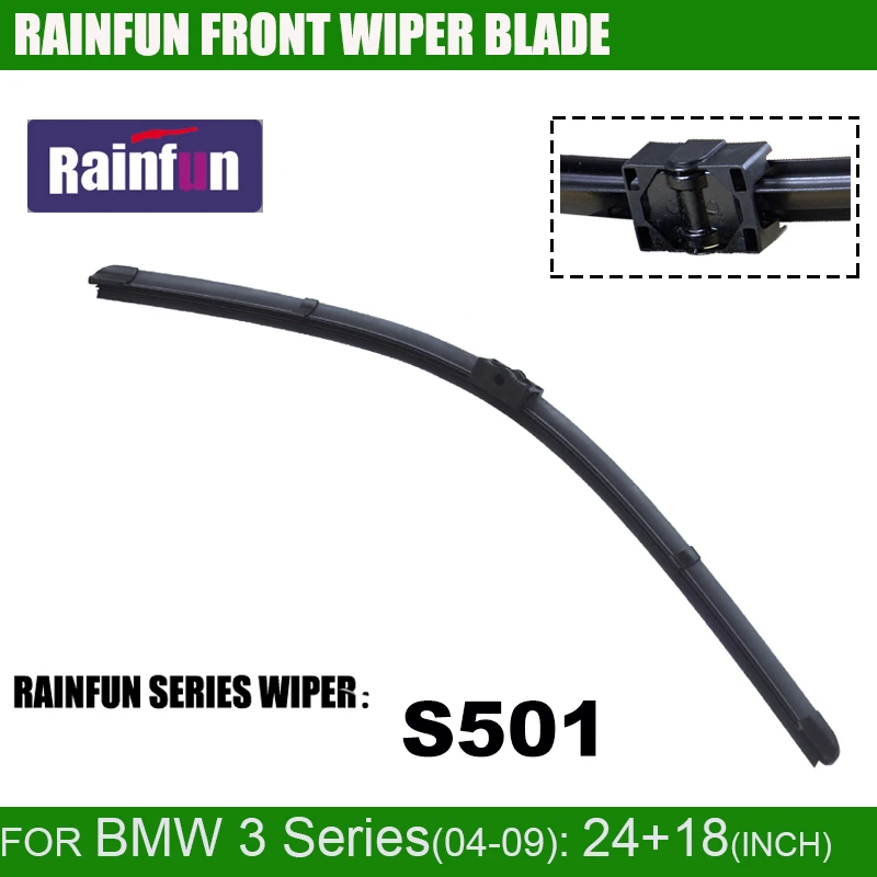 RAINFUN 24 + 18 дюймов специальное лезвие стеклоочистителя для старого BMW 3 серии (E90 & E91)