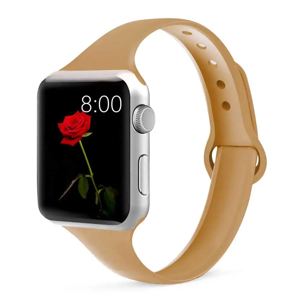 Ремешок для apple watch 42 мм, 38 мм, версия apple watch 4 полосы 44 мм 40 мм наручных часов iwatch серии 4/3/2/1 прозрачный мягкий тонкий чехол из силикона, correa, браслет ремешок для часов - Цвет ремешка: walnut 21