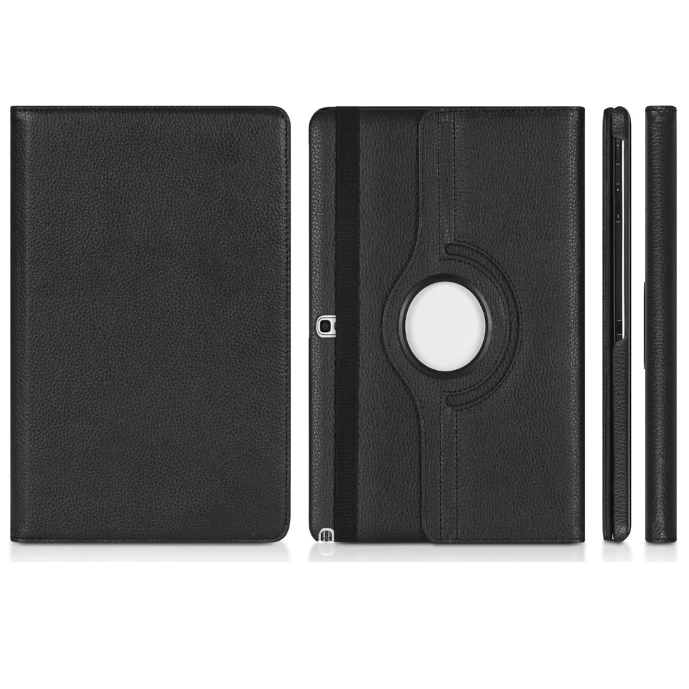 Чехол для samsung Galaxy Note Edition 10,1 P605 P600 P601, чехол Tab Pro t520 t525 360, вращающийся чехол-книжка с подставкой из искусственной кожи - Цвет: Черный